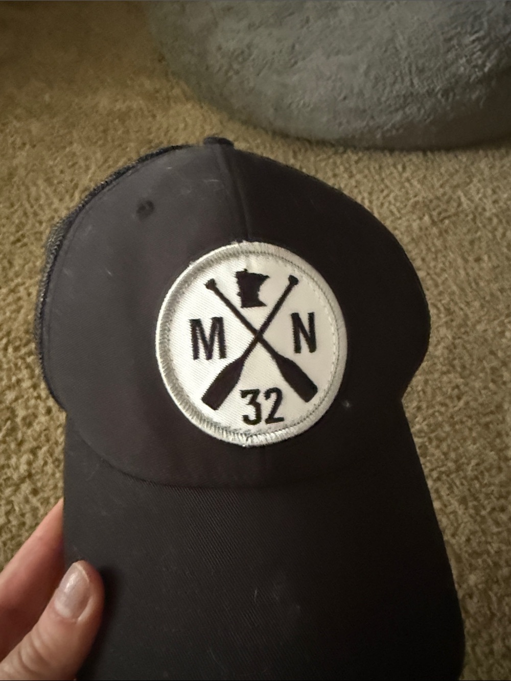 Black MN 32 Embroidered Patch Baseball Cap